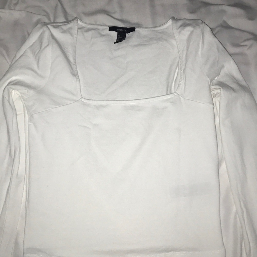 Forever 21 White Crop Longsleeve